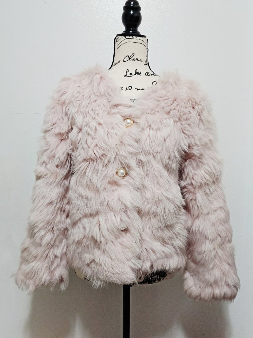 New Real Toscana Sheepskin Coat Jacket Pale Baby Pink Rose Quartz No Mink Fox